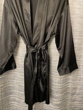 Victoria's Secret Black Satin Robe